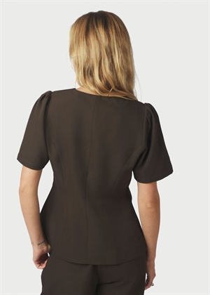 Jules structure bluse Dark Brown Neo Noir 